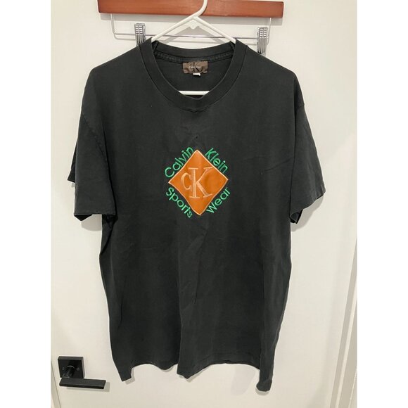 Calvin Klein Sports Wear Men's Vintage Single Stitch T-Shirt, Black, XL - Picture 1 of 7